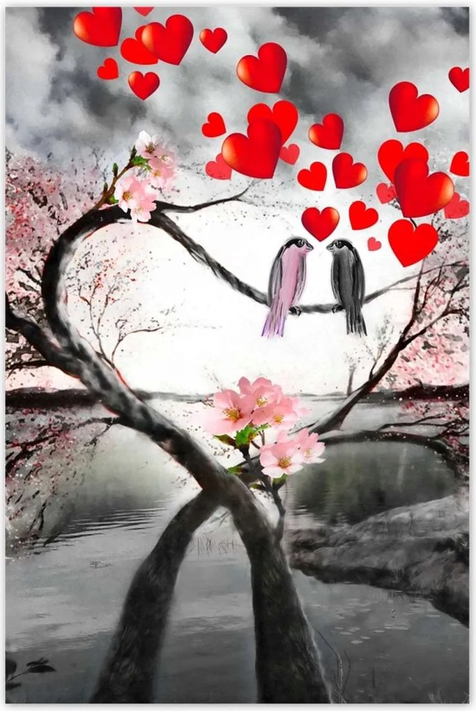 Poszterek 60x90 Szerelmes szívpár