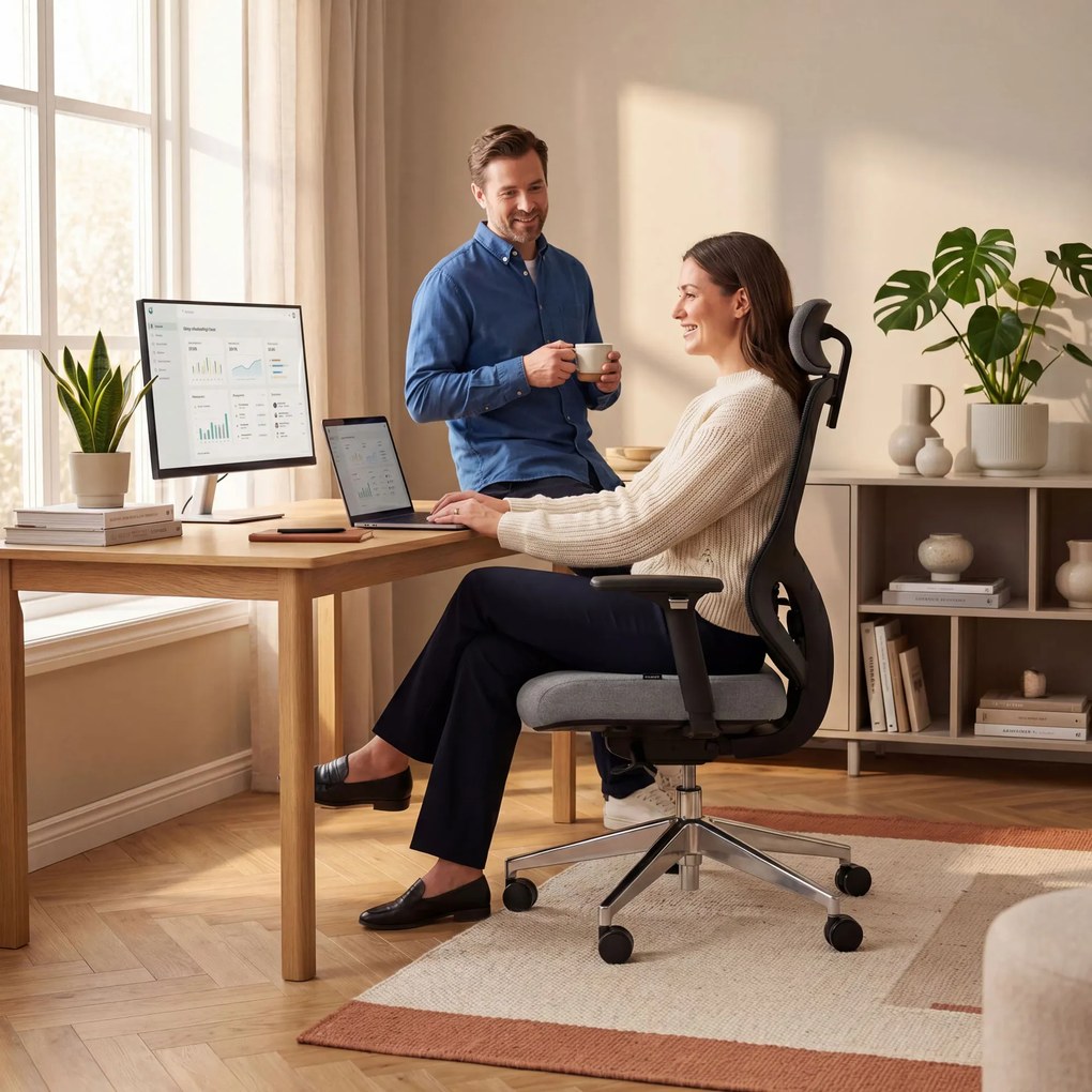 Ergonomikus hálós irodai szék sötétszürke AXIS