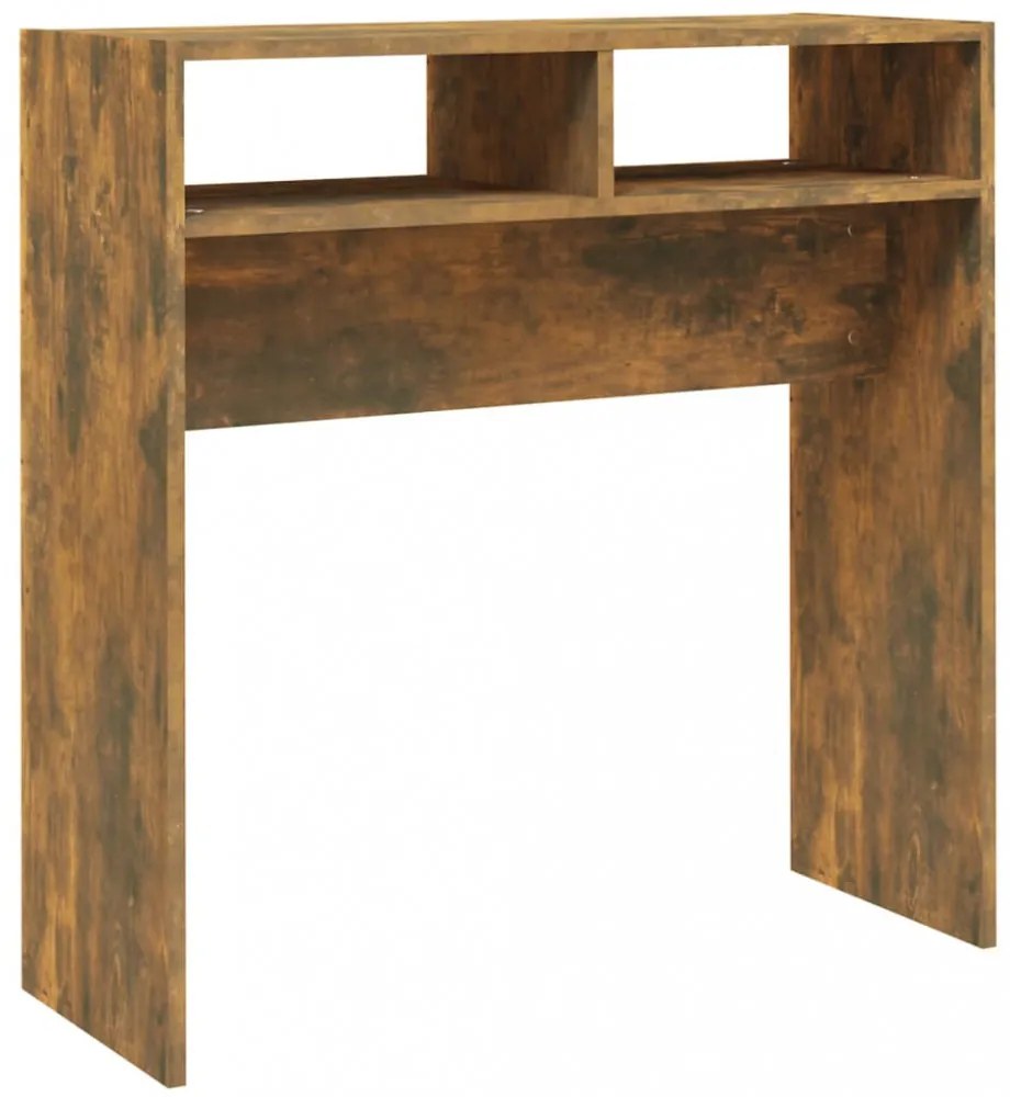 füstös tölgyszínű szerelt fa tálalóasztal 78 x 30 x 80 cm