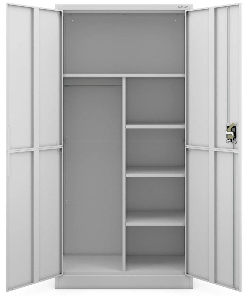 Fém tárolószekrény DAWID, 900 x 1850 x 400 mm, Smart: szürke