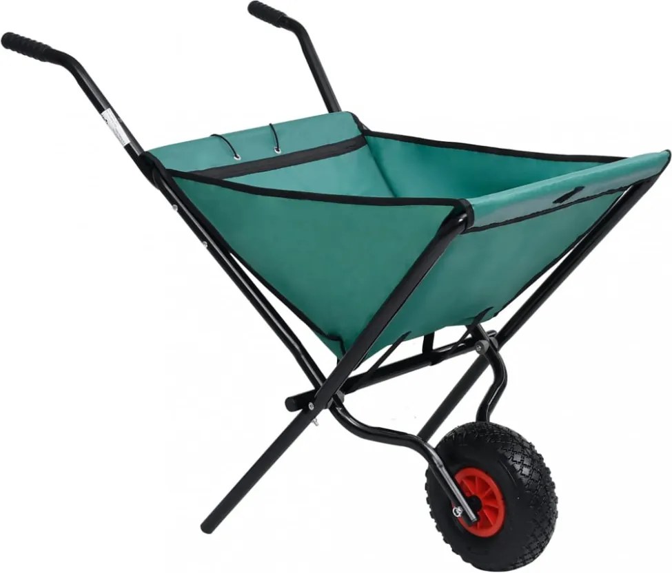 Zöld összecsukható kerti talicska 60 liter