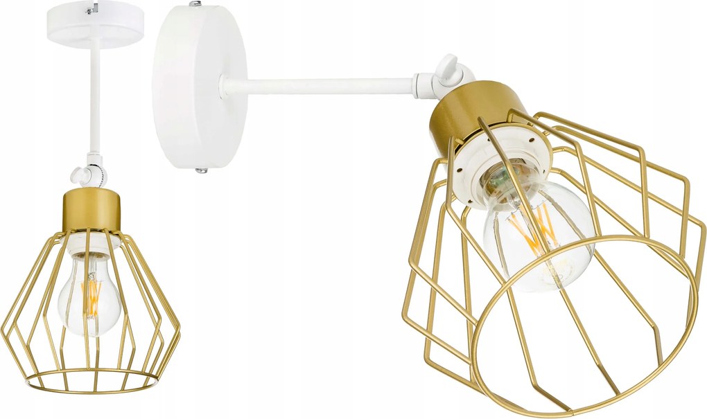 Lámpa Fali Lámpa állítható loft drót arany 1