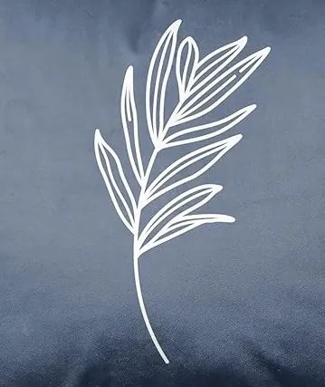 Futófelület Abrosz Asztalra Sötétkék 140 x 40 cm levél bársony velúr Török