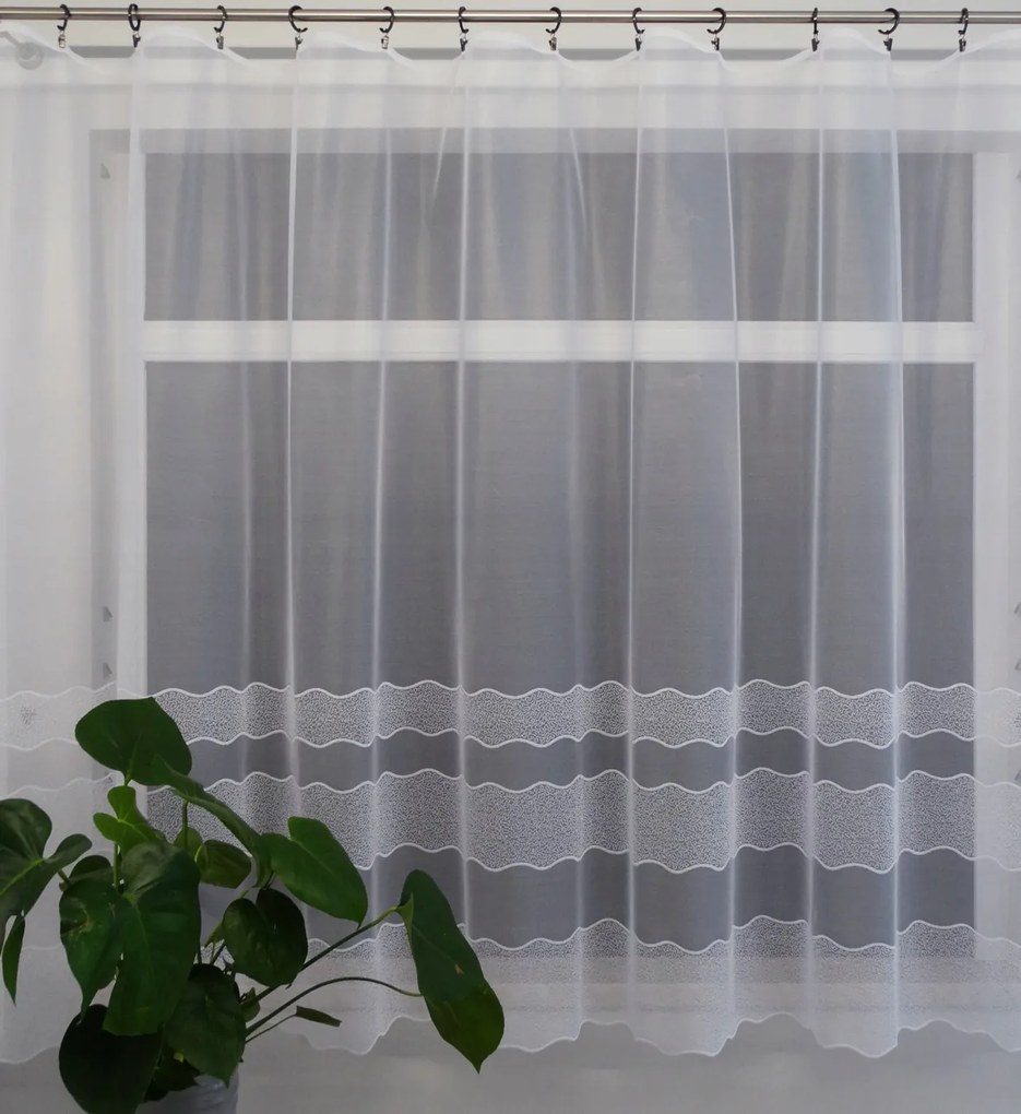 Mg Függöny jacquard 31709 Fehér 300x160cm készre varrva M Lengyel