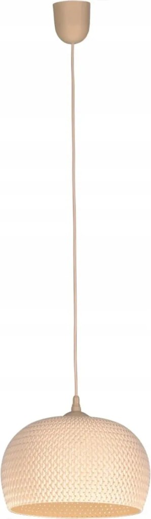 Boho függőlámpa bézs kerek 28 cm étkezőbe az asztal fölé Kaja sziget