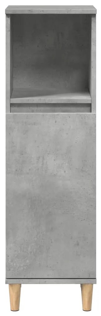 Betonszürke szerelt fa fürdőszobaszekrény 30 x 30 x 100 cm