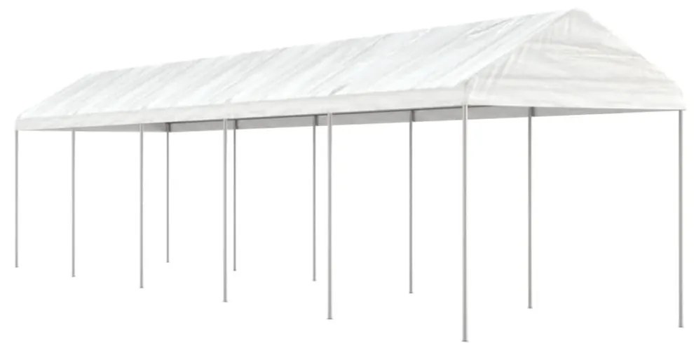 vidaXL fehér polietilén pavilon tetővel 11,15 x 2,28 x 2,69 m