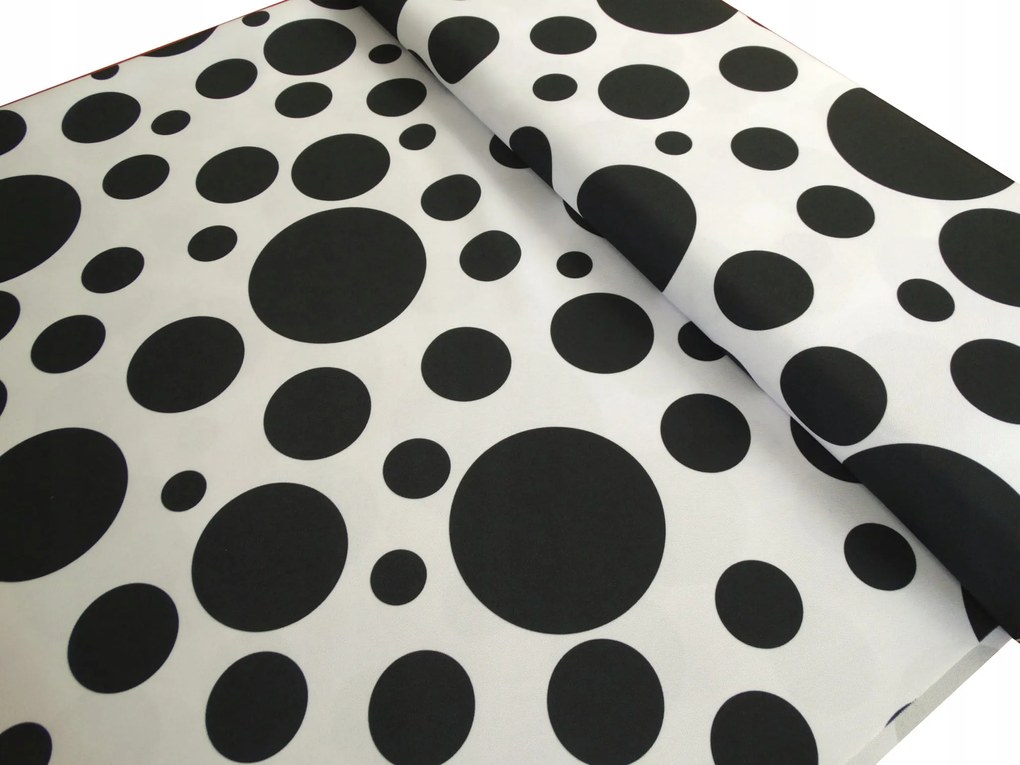 Mg Tk függöny Fehér Pöttyös Fekete 155cm lengyel 1,8 mb