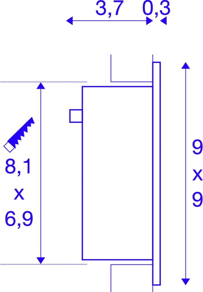 SLV FRAME CURVE 113292 Beépíthető lépcsőházi lámpa 1x1W/LED 3000K 60LM IP20