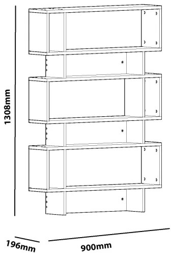 Könyvespolc ELZE 130,8x90 cm fehér
