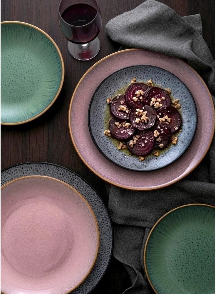 Rózsaszín mély kerámia tányér ø 20,5 cm Glaze – Orion