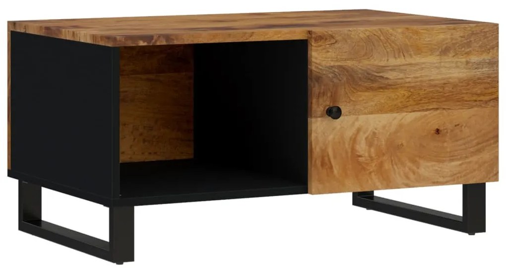 Tömör mangófa és szerelt fa dohányzóasztal 80 x 50 x 40 cm