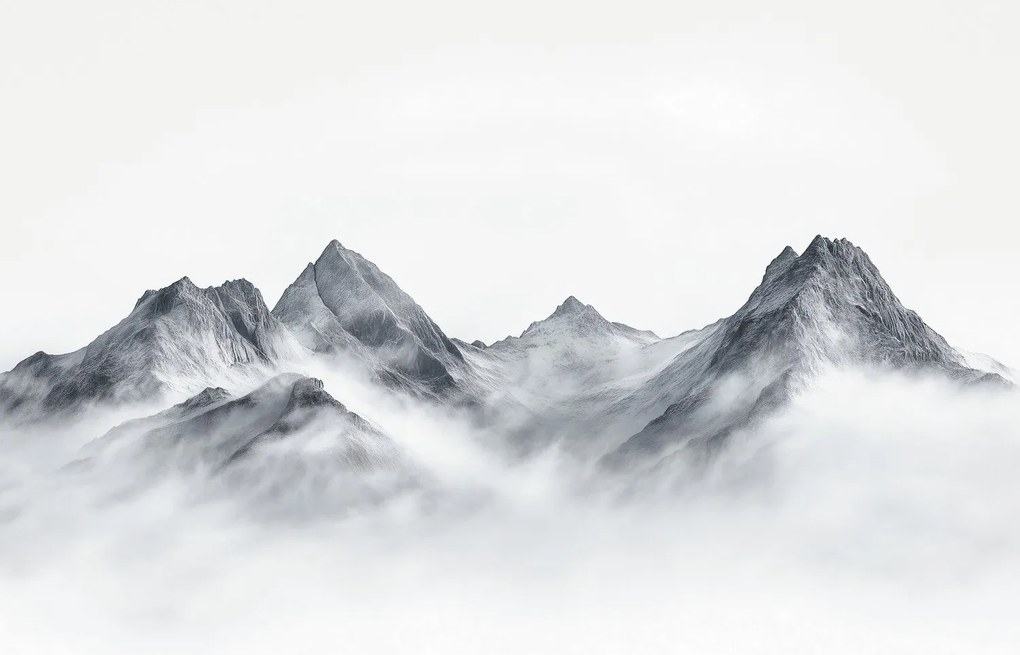 Fotótapéta - Fekete-fehér hegyek (147x102 cm)