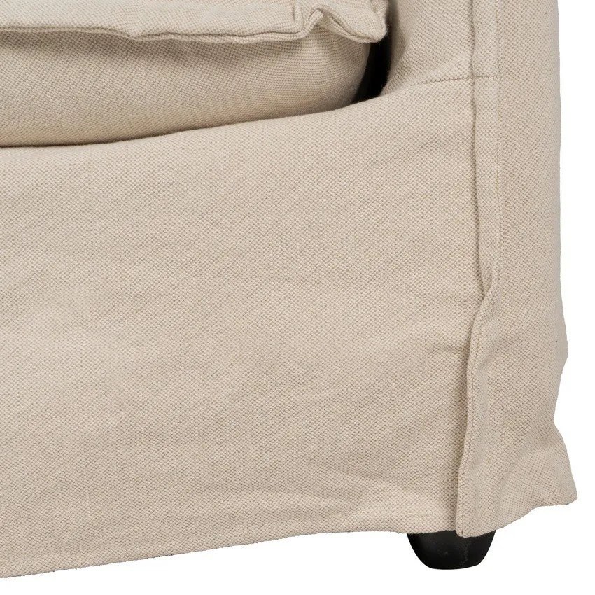 Krémszínű len kanapé 160 cm – Ixia