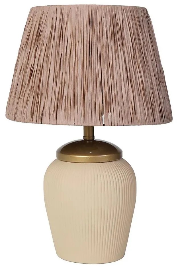 Asztali lámpa RAMZES 1xE27/40W/230V krémszínű/barna