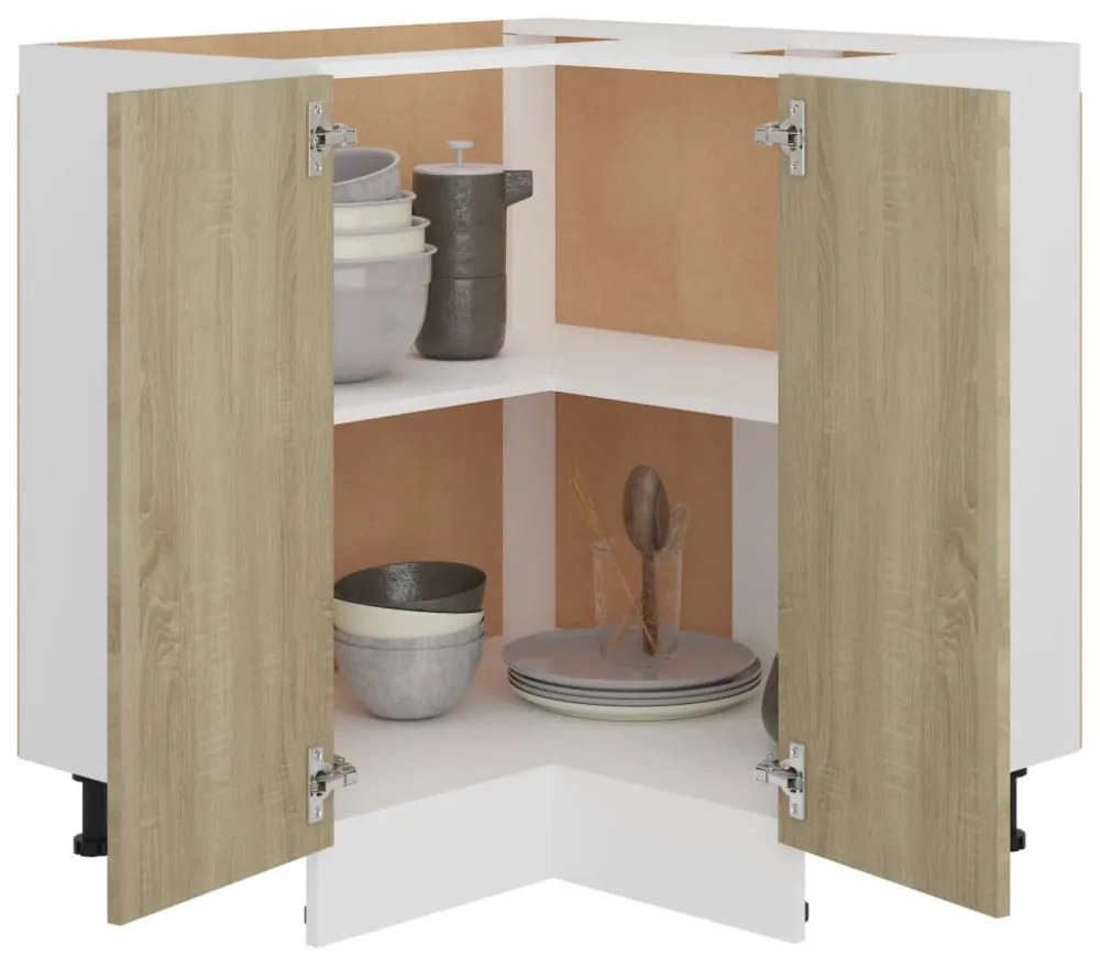 “Lyon” sonoma színű szerelt fa alsó sarokszekrény