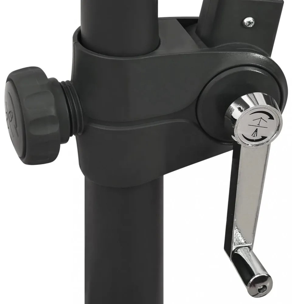 fekete konzolos napernyő rúddal és LED-fényekkel 300 cm