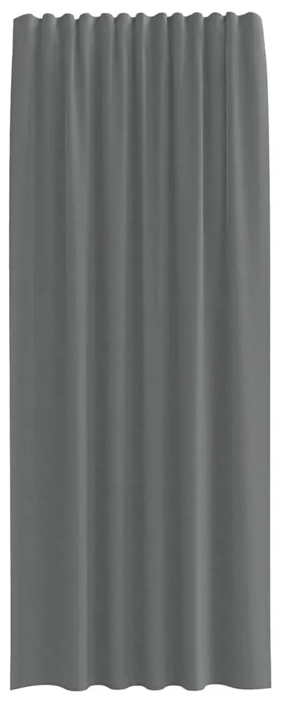 2 db sötétszürke fátyolfüggönyök hurokkal 140x225 cm