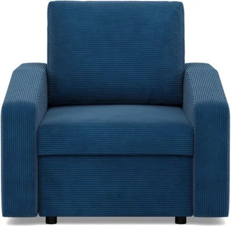Zeus fotel, döntött kartámasz, kordbársony, bonell töltet, kék