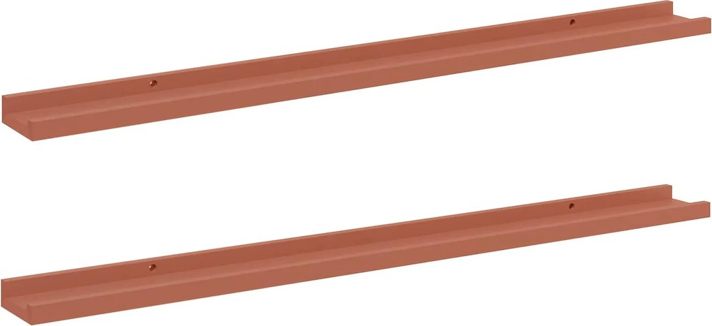 vidaXL Falpolc polcokkal tárolóval 2 pcs Piros 100 x 9 x 3 cm Faanyag