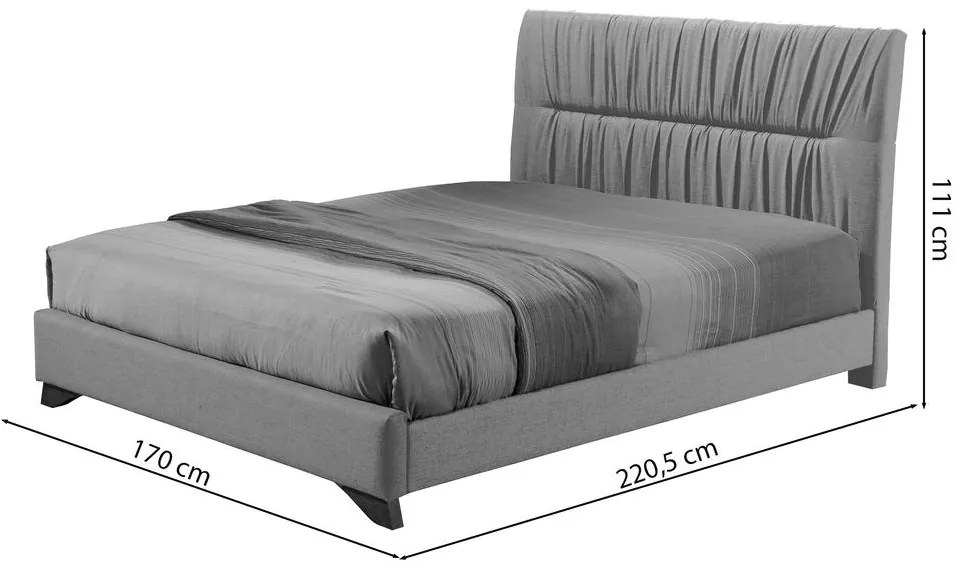 Franciaágy 160 cm Lania 160 (ágyráccsal) (szürke). 1098721