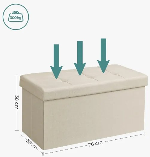 Taburett tárolóhellyel OTTOMAN 76x38 cm, krém