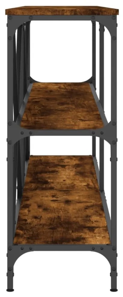 füstös tölgy színű szerelt fa és vas tálalóasztal 160x30x75 cm