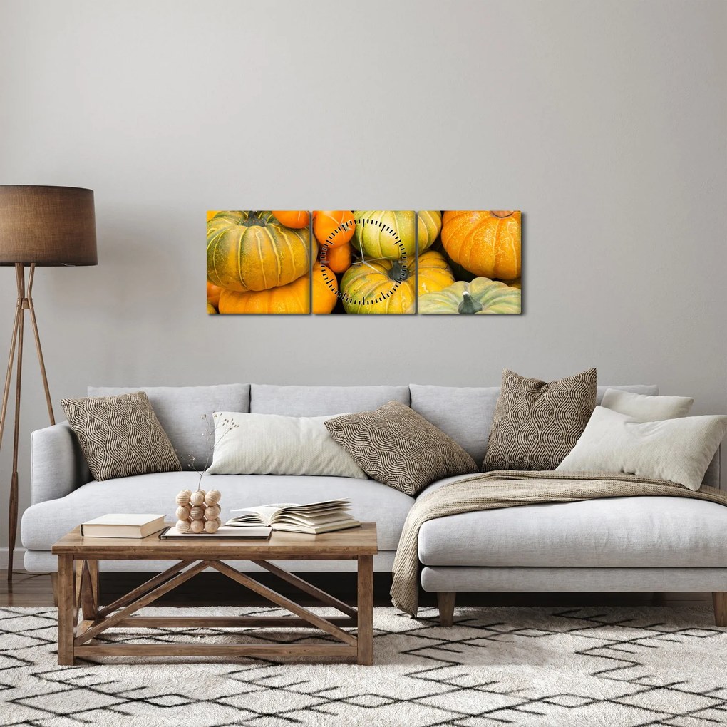 Kép - Őszi sütőtök (órával) (90x30 cm)