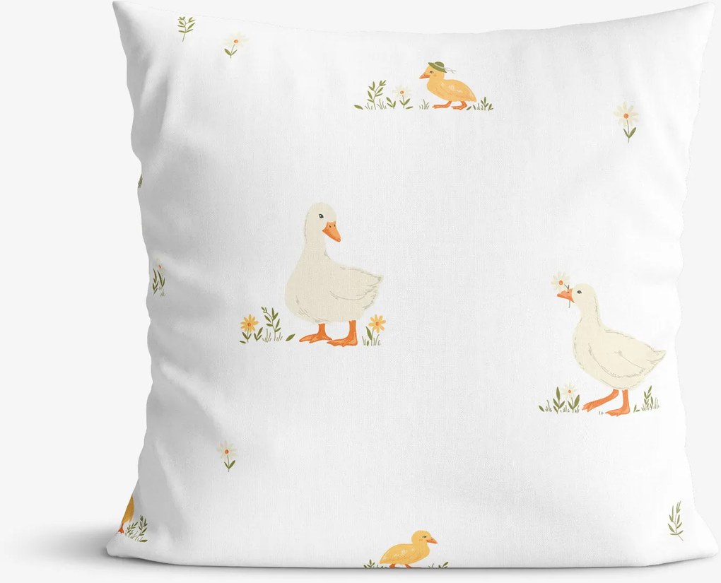 Goldea húsvéti pamut párnahuzat - kacsák 40 x 40 cm