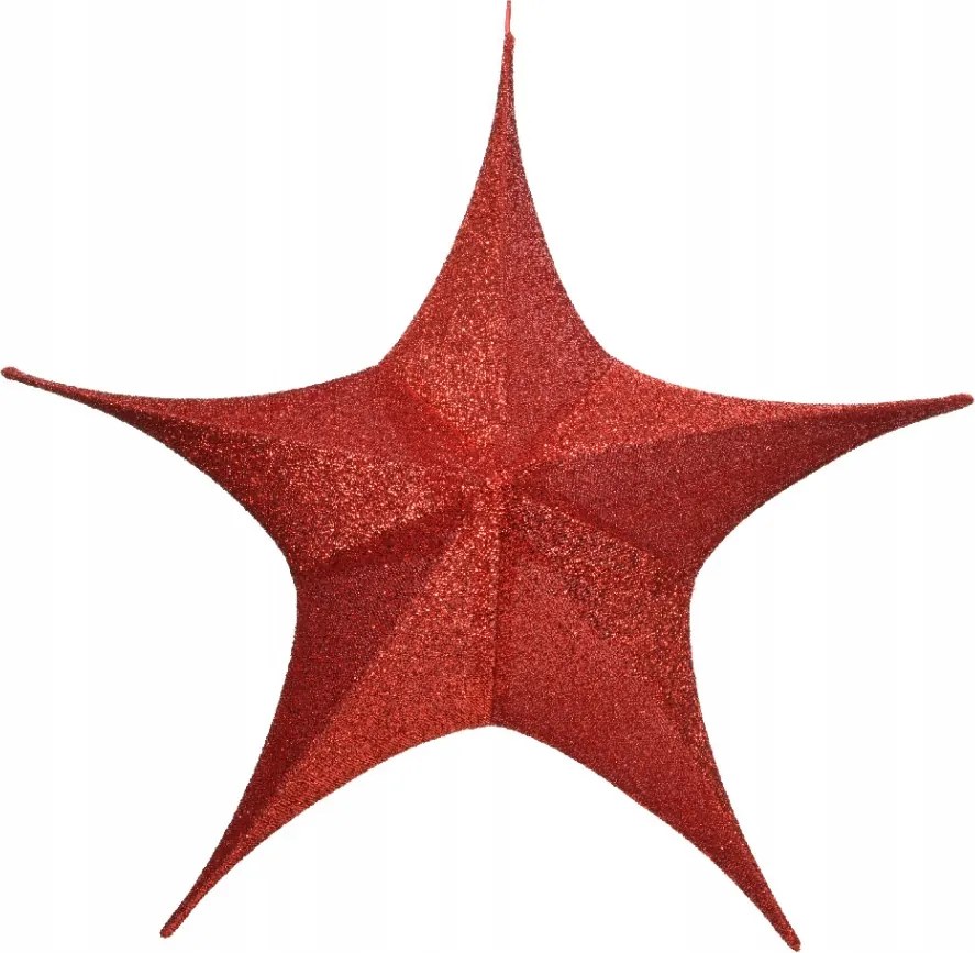 Csillag Dekorációs csillag piros csillámos Nagy dísz 135cm