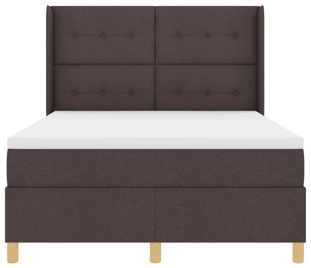 Boxspring Ágy Matrac Esernyő Barna 160x200 cm Szövet