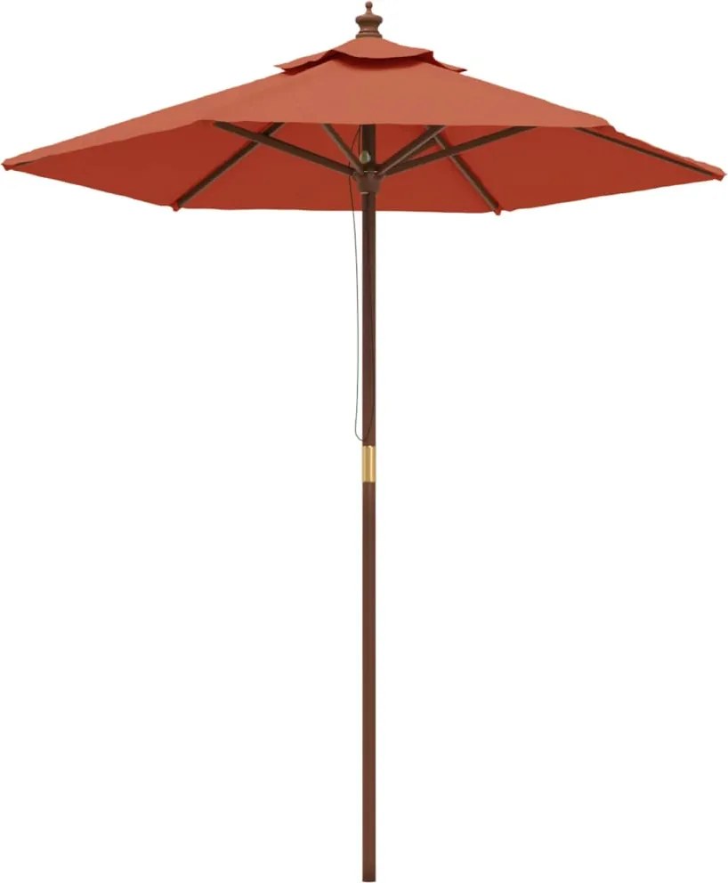 vidaXL terrakotta színű kerti napernyő fa rúddal 196 x 231 cm