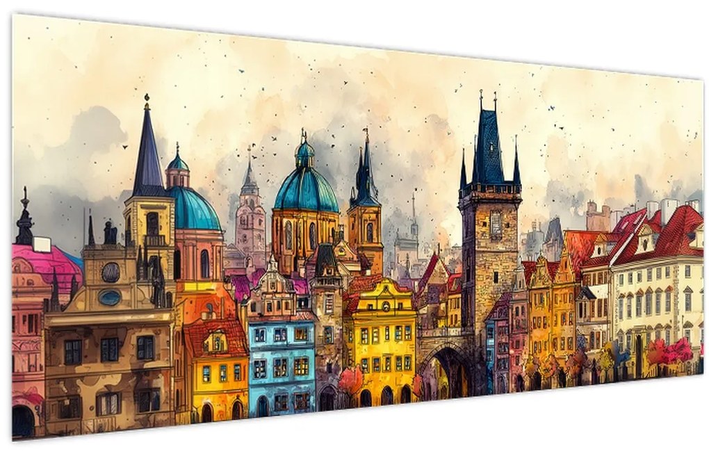 Kép - Ősz a festett városban (120x50 cm)