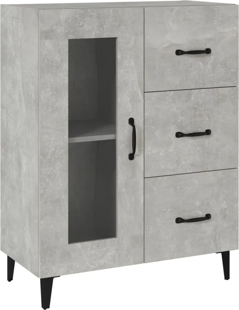 vidaXL betonszürke szerelt fa tálalószekrény 69,5 x 34 x 90 cm