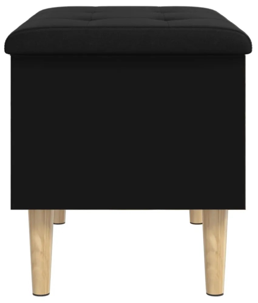 fekete szerelt fa tárolópad 62x42x46 cm