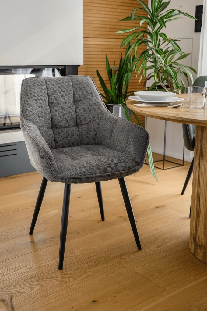 Design fotel, szürke/fekete, MARKEN