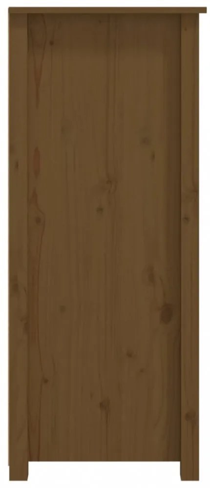 mézbarna tömör fenyőfa tálalószekrény 83x41,5x100 cm