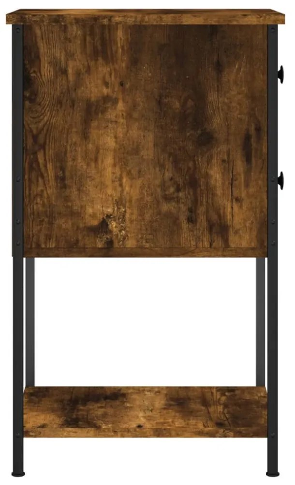 2 db füstös tölgy színű szerelt fa éjjeliszekrény 32x42x70 cm