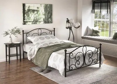 Egyszemélyes ágy 120 cm Patience Black (matrac nélkül) (fekete). 1039447
