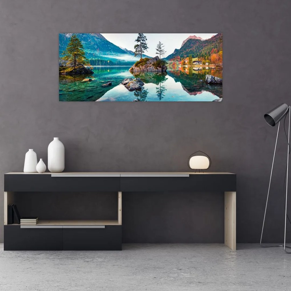 Kép - Lake Hintersee, Bajor - Alpok, Ausztria (120x50 cm)