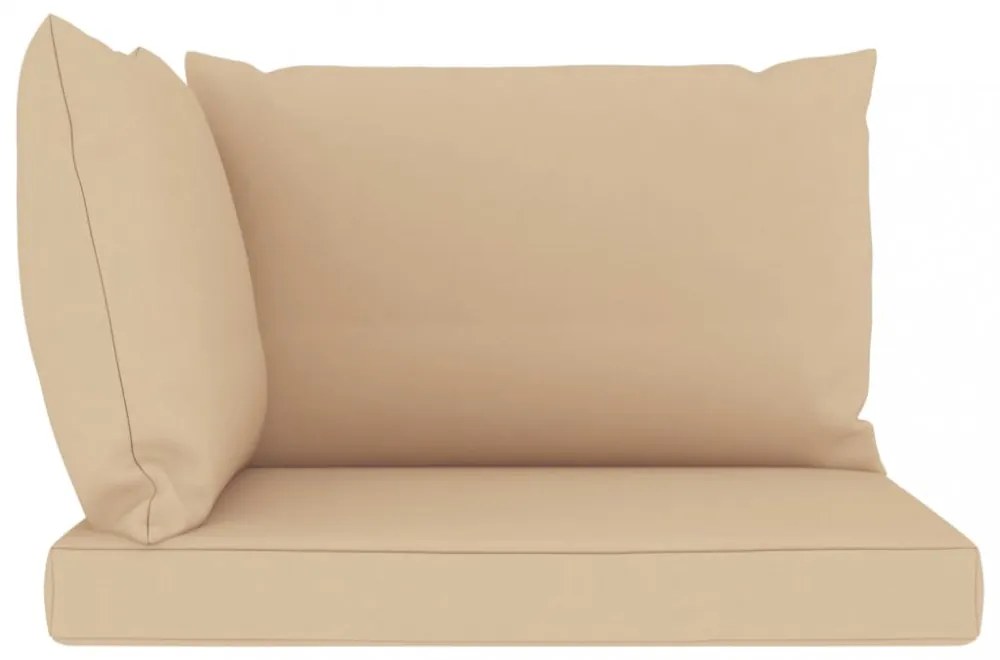3 db bézs szövet raklapkanapé-párna