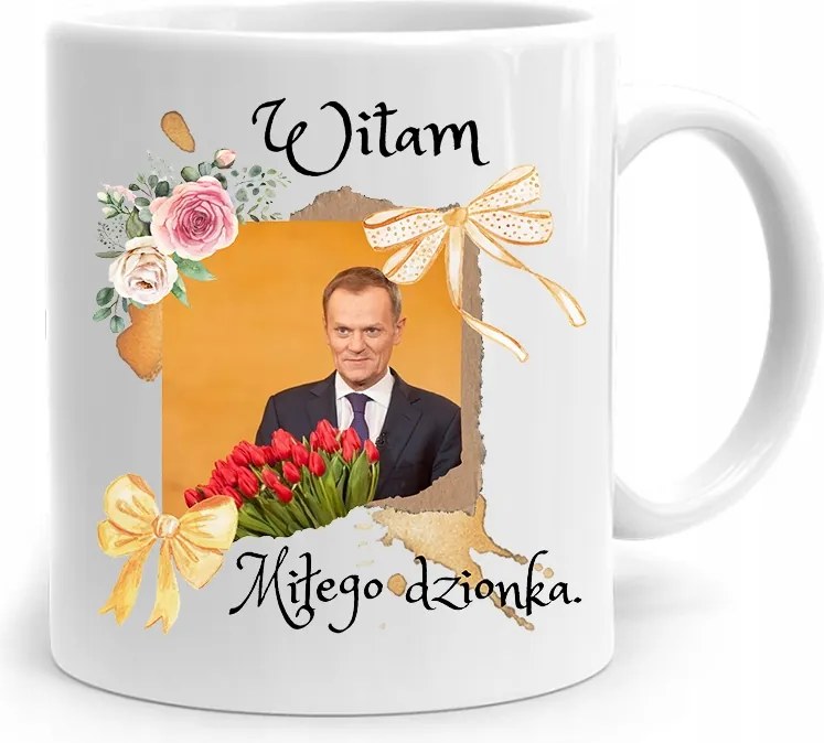 Donald Tusk Bögre Kellemes Nap Platform, fényképes nyomtatással