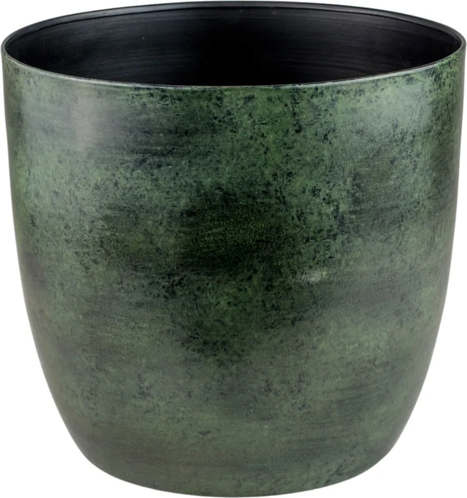 Fém virágtartó fedél növényekhez sötétzöld Alano 16 cm