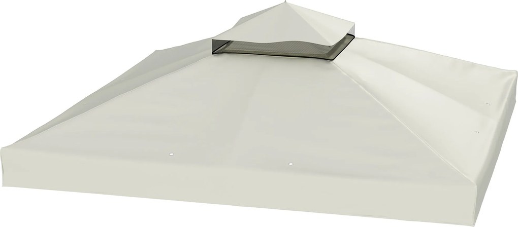 Outsunny Pót Napernyő 3 x 3 m-es Pavilonhoz, vízlepergető Pavilon Tető, Két szintes Pót Fedezék Kert Pavilonhoz, Oxford Szövet Pót Alkatrészek, 370 g/