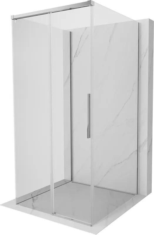 Mexen Rox-3S 3 oldalas tolóajtós zuhanykabin 90 x 90 cm, átlátszó, króm - 8C2-090-090-01-00-3S
