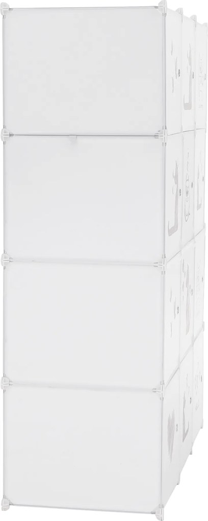 Gyerek moduláris szekrény, fehér/barna gyerek minta, KITARO