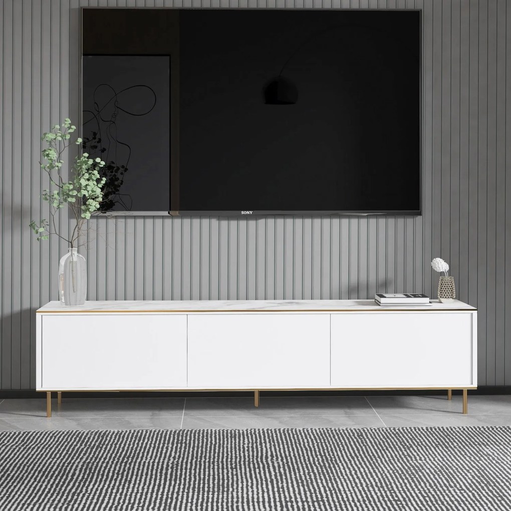 TV szekrény Imaj - Marble, White