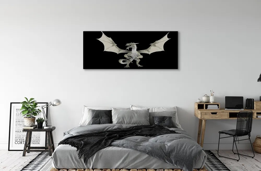 Canvas képek fehér sárkány 100x50 cm