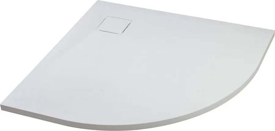 Cagliari || White 90x90x2,6 cm íves, SMC zuhanytálca szifonnal