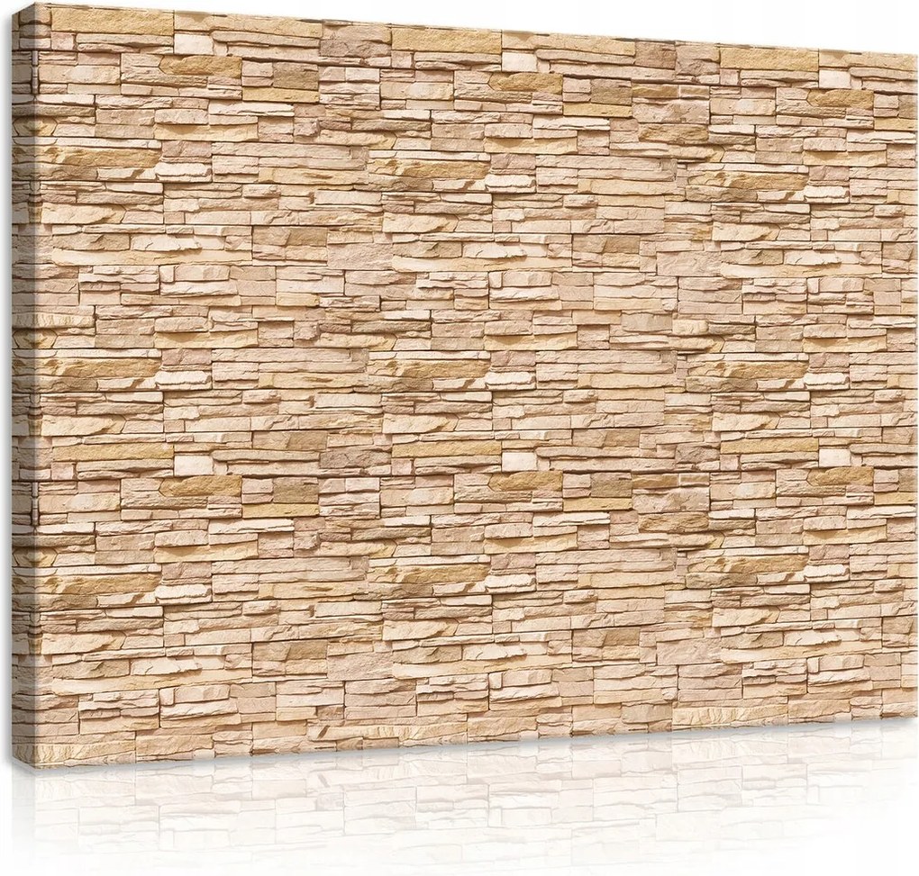 Vászonkép 80x60 Kő falburkolat textúra kő rusztikus homlokzat